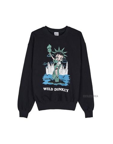 [와일드 동키] FW25 공용 베티 리버티 맨투맨 FG BETTY LIBERTY BLACK