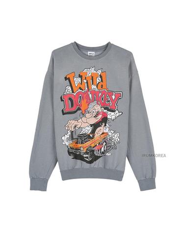 [와일드 동키] FW25 공용 랫 레이스 맨투맨 FG RAT RACE DYED OLD GREY
