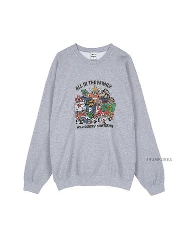 [와일드 동키] FW25 공용 패밀리 맨투맨 FG FAMILY HEATHER GREY