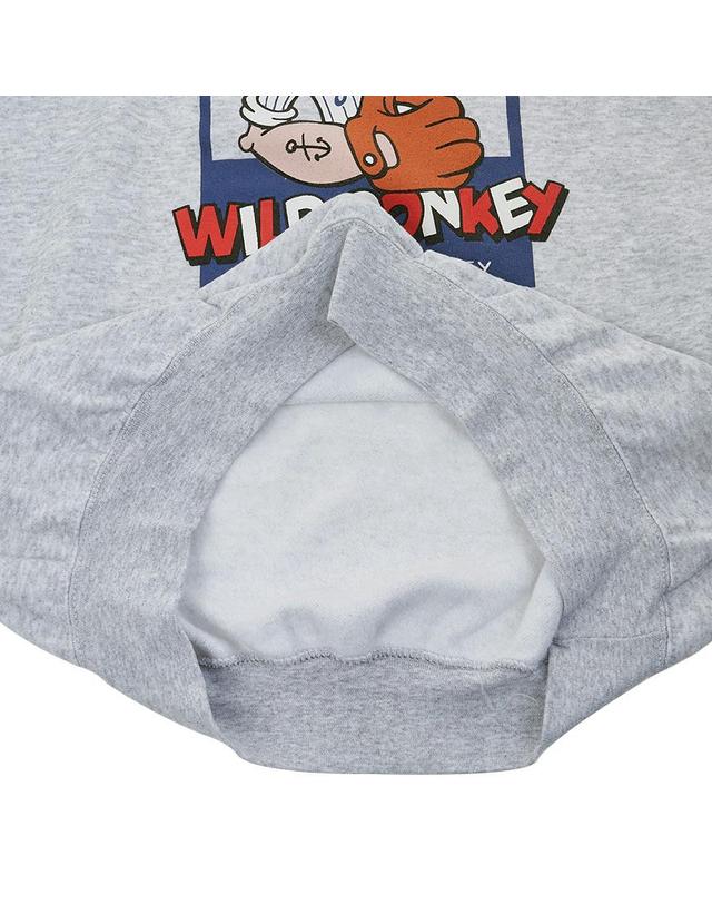 와일드 동키 [와일드 동키] FW25 공용 네버 기브 업 맨투맨 FG NEVER GIVE UP HEATHER GREY 착용컷