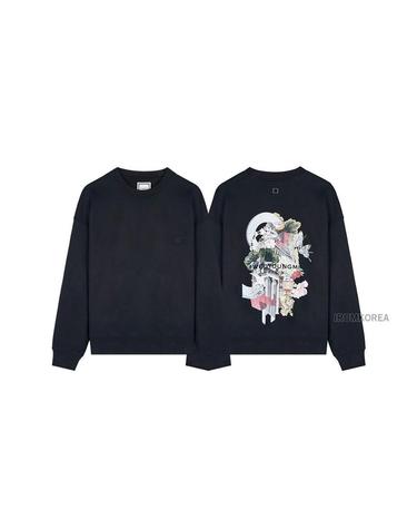 [WOOYOUNGMI] FW25 남성 시티 그래픽 맨투맨 W253TS25 723B