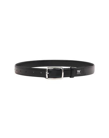 [WOOYOUNGMI] FW25 남성 스몰 로고 레더 벨트 W253BE01 674B
