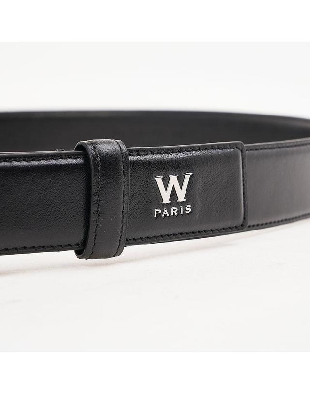 우영미 [WOOYOUNGMI] FW25 남성 스몰 로고 레더 벨트 W253BE01 674B 착용컷