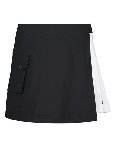 GSK008W Pleats Color Combi Skirts Black