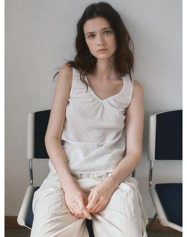 lace trimming bias blouse (white)