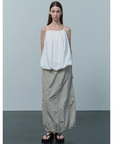 shirring balloon blouse (white)