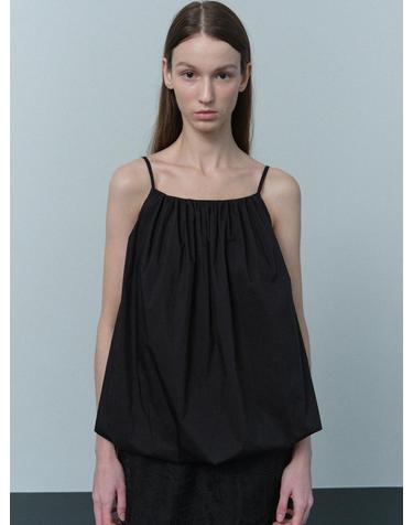 shirring balloon blouse (black)