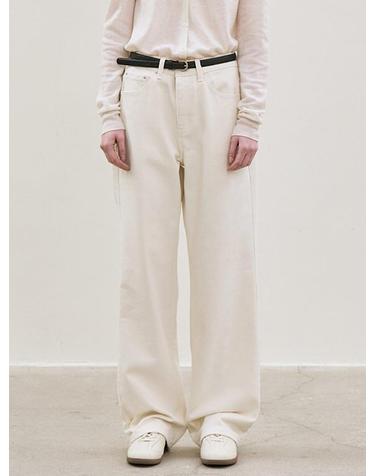 straight-fit denim pants (ivory)