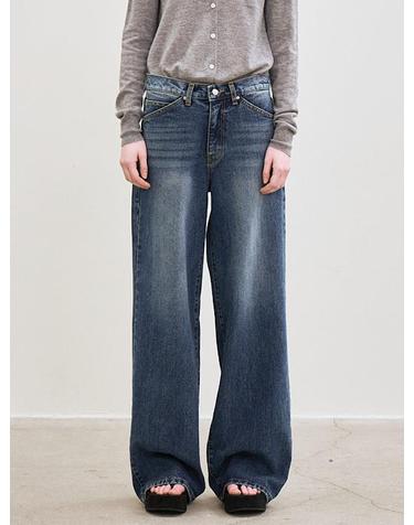 르 wide-fit denim pants (blue)