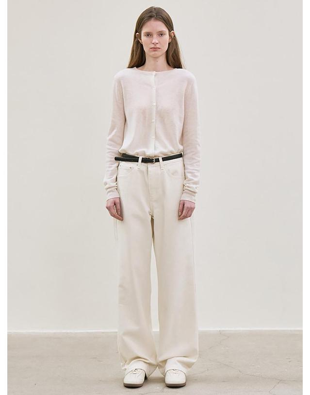 르 straight-fit denim pants (ivory) 착용컷