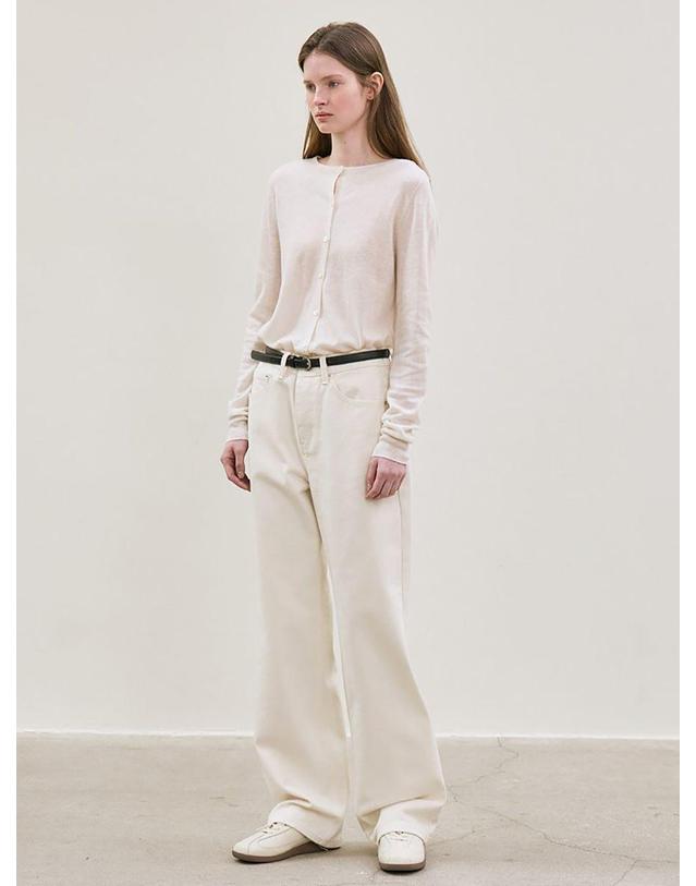 르 straight-fit denim pants (ivory) 착용컷