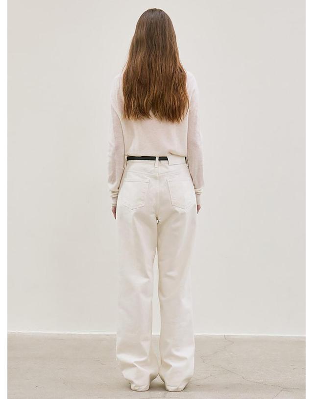 르 straight-fit denim pants (ivory) 착용컷