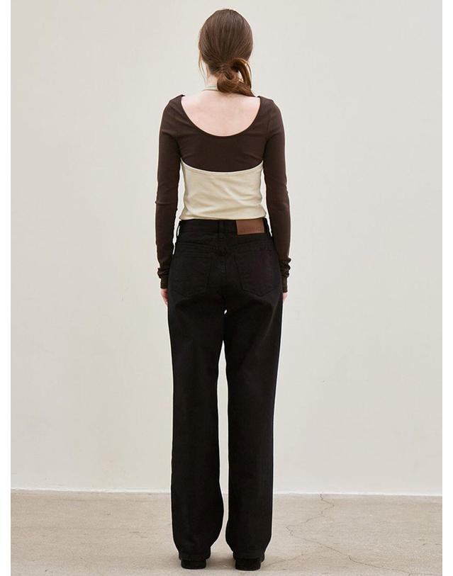 르 straight-fit denim pants (black) 착용컷