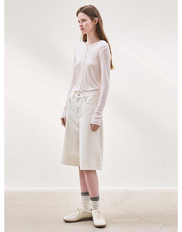 르 cotton half pants (ivory) 착용컷