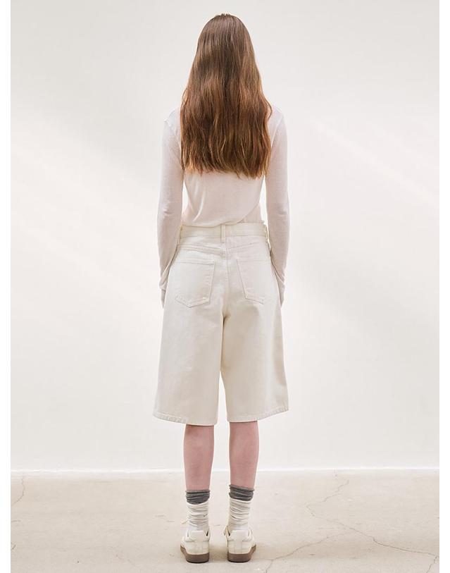 르 cotton half pants (ivory) 착용컷