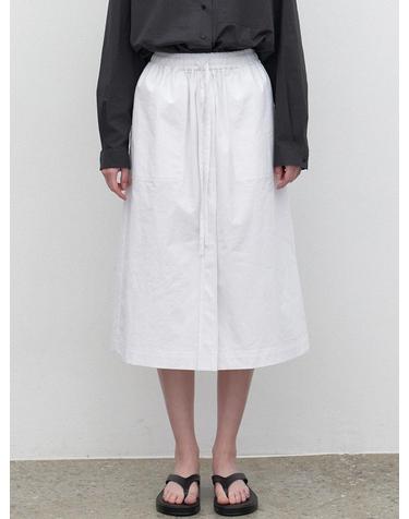 Cotton pocket banding skirt (white)