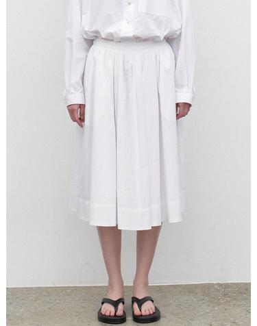 Tissue cotton pleated skirt (white)