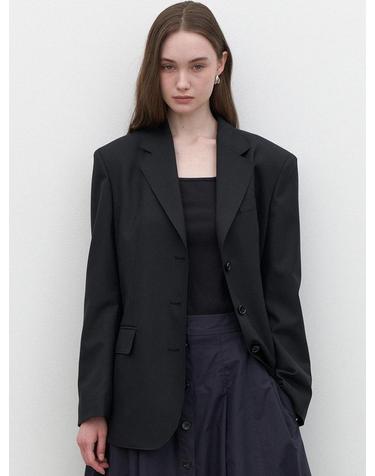 Summer wool-blend jacket (black)