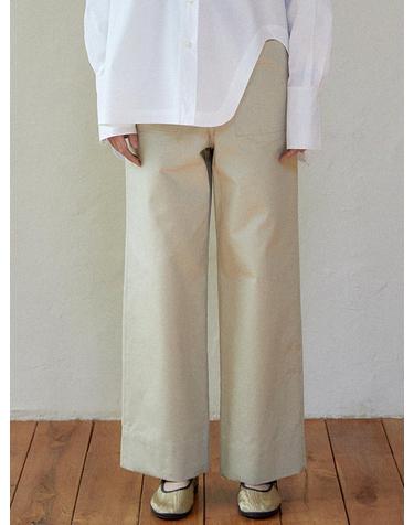 Pocket wide pants (light khaki)