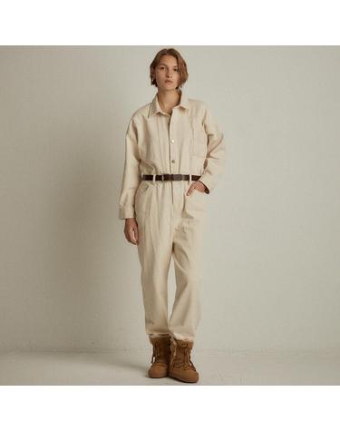 Oversized denim jumpsuit (natural)