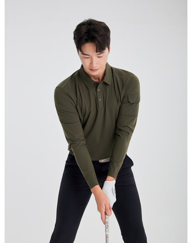 남성 골프 우븐 포켓 제에리 티셔츠 VMTSO902_KH