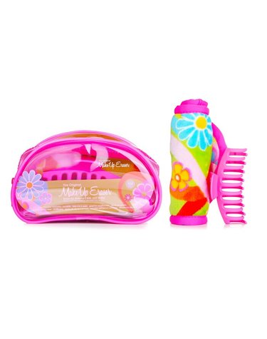 메이크업 이레이저 플라워밤 세트 메이크업 지우개 천 1개 + 머리 클립 1개 + 가방 1개 2pcs+1bag