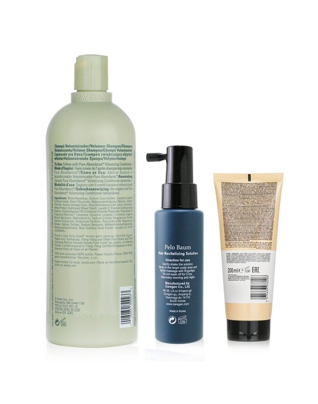 펠로 바움 펠로 바움 펠로 바움 헤어 리바이탈라이징 솔루션 60ml + 아베다 볼류마이징 샴푸 1000ml + 로레알 리서페이싱 컨디셔너 200ml 3pcs 착용컷