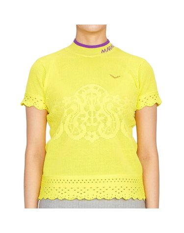 마크앤로나 [골프] 미라지 MLW 3A AB04 YELLOW 여자 모크넥 반팔 니트