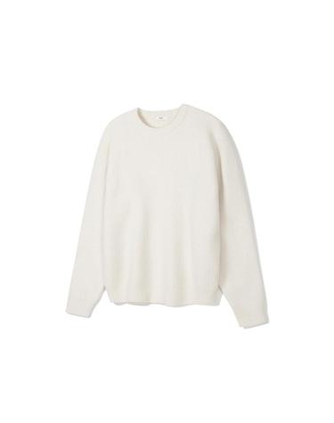 스트라이프 패턴 라운드니트 화이트_OKW3SWRL105A1