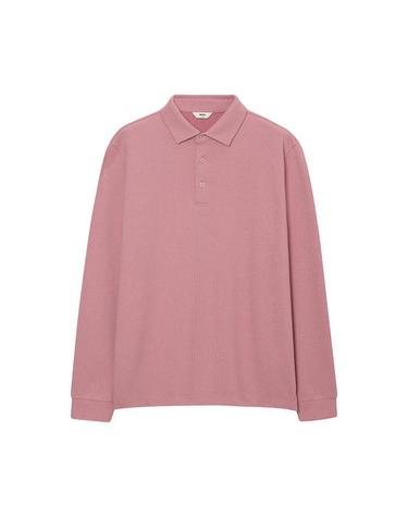 레이온 혼방 기모 카라 티셔츠 핑크_OLW1T1TL102P1