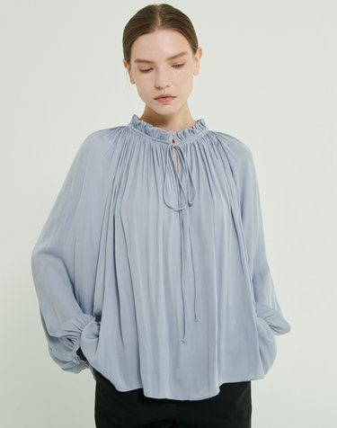 젬마 셔링 블라우스 Gemma Shirring Blouse - Blue