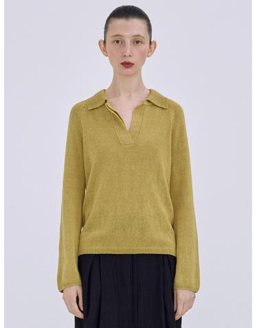 Linen Knit Top_Olive