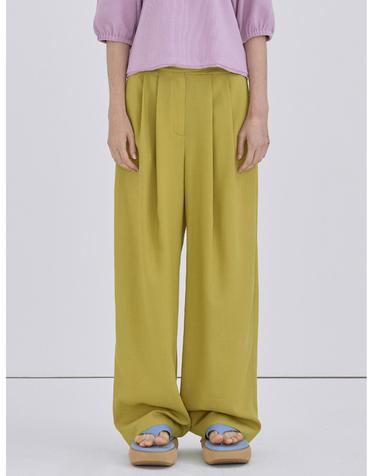 Tuck Wide Trousers_Olive