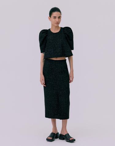 분더캄머 26 Tweed Skirt_Black