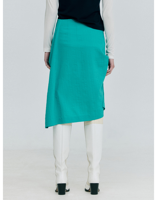 분더캄머 Tuck Pencil Skirt_Green 착용컷