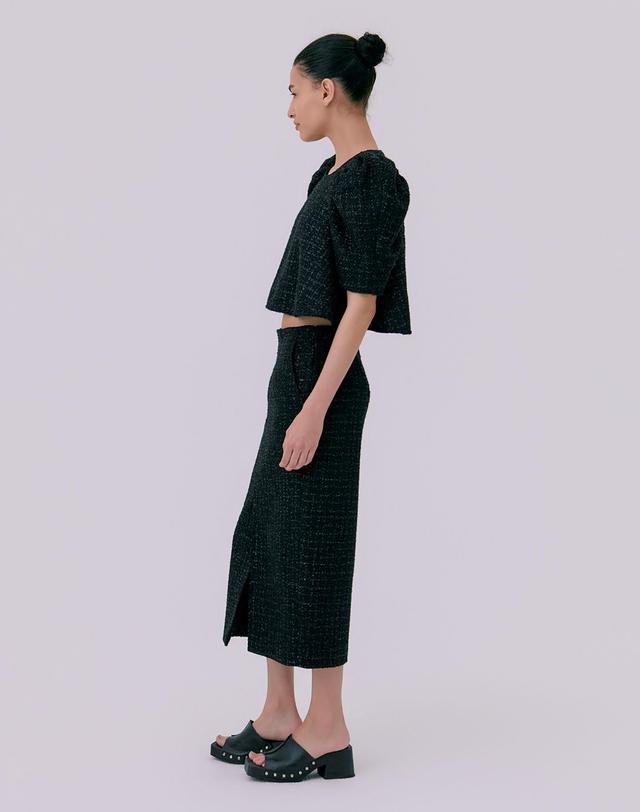 분더캄머 26 Tweed Skirt_Black 착용컷