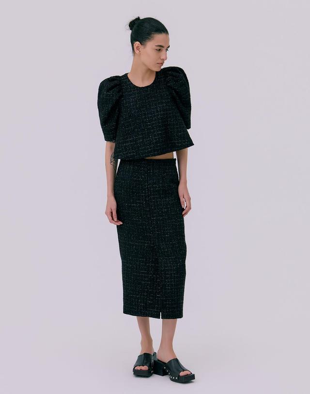 분더캄머 26 Tweed Skirt_Black 착용컷