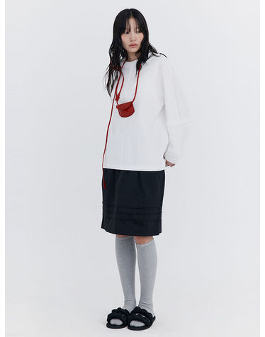 Raw-cut Tuck Skirt_Black