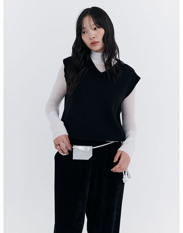 Damage Knit Vest_Black