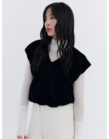 Corduroy Balloon Vest_Black