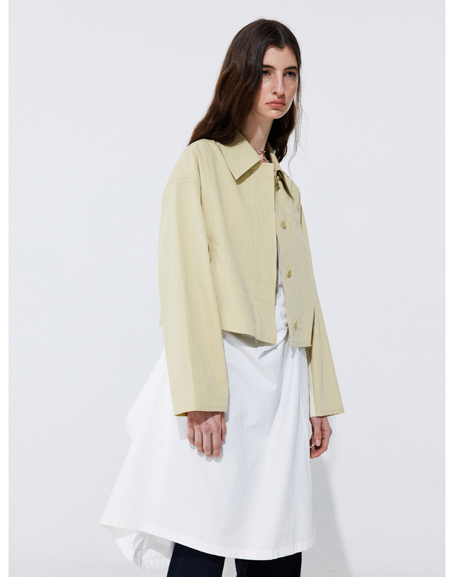 분더캄머 Raw-cut Cotton Jumper_Olive 착용컷