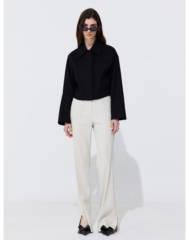 분더캄머 Raw-cut Cotton Jumper_Black 착용컷