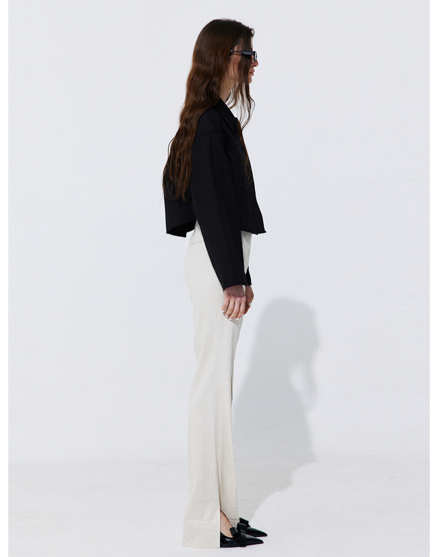 분더캄머 Raw-cut Cotton Jumper_Black 착용컷