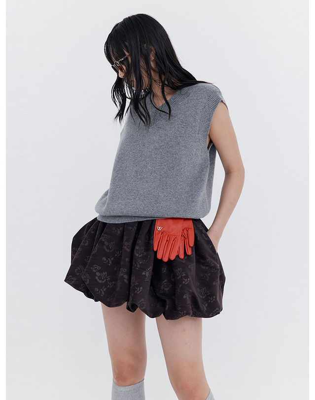 분더캄머 Damage Knit Vest_Grey 착용컷