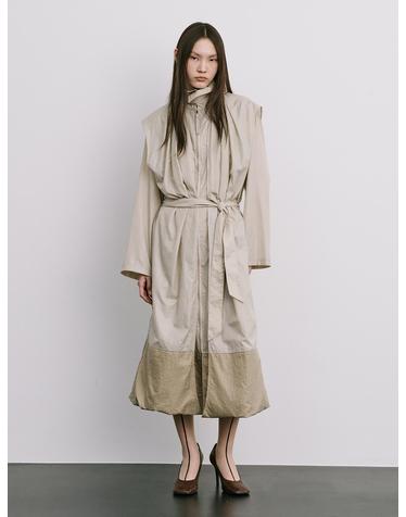 Moon Jar - Shaped Trench Coat_Beige