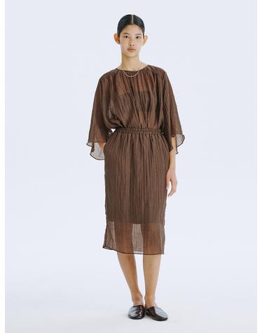 Sheer Banding Skirt_Brown