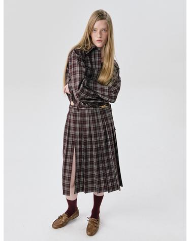 분더캄머 25 Pleats Skirt_Brown