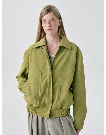 Soft Suede Seam Jumper_Olive