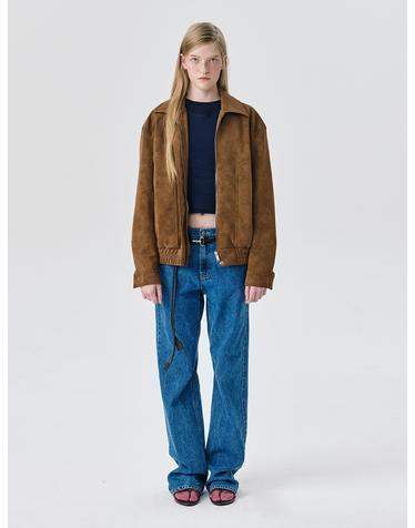 Soft Suede Seam Jumper_Brown