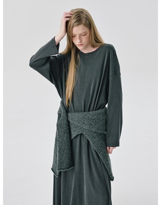분더캄머 25 Jersey Long Dress_Dark Grey 착용컷